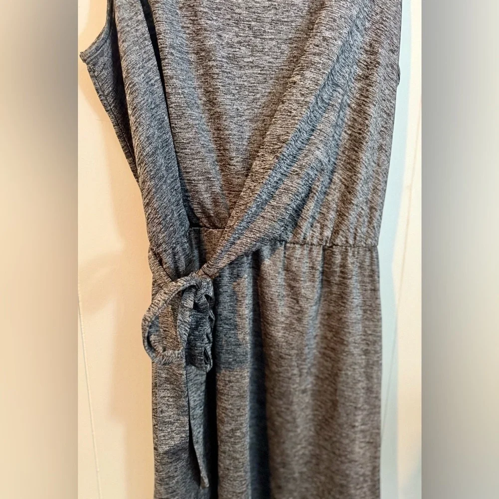 Athleta Sweet Sunday Faux Wrap Mini Dress Women’s Space Dye Gray 215102-00 Sz M